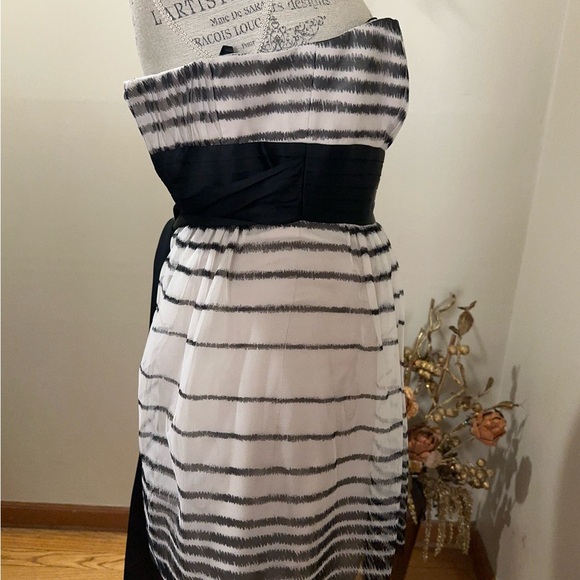 NWOT BCBG MAXAZRIA Elegant Black and White Striped Dress / 02 - Picture 16 of 16
